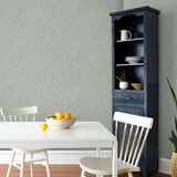 NW53908 chevron peel and stick wallpaper dining room from NextWall