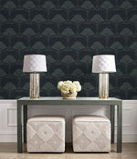 NW54002 deco floral peel and stick wallpaper entryway from NextWall