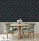 NW54002 deco floral peel and stick wallpaper dining room from NextWall