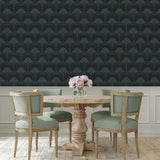 NW54002 deco floral peel and stick wallpaper dining room from NextWall