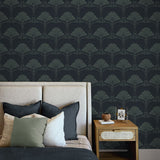 NW54002 deco floral peel and stick wallpaper bedroom from NextWall