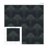 NW54002 deco floral peel and stick wallpaper scale from NextWall