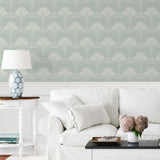 NW54004 deco floral peel and stick wallpaper living room from NextWall