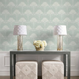 NW54004 deco floral peel and stick wallpaper entryway from NextWall
