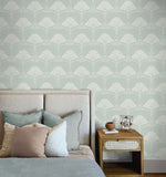 NW54004 deco floral peel and stick wallpaper bedroom from NextWall