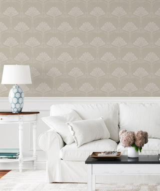 NW54007 deco floral peel and stick wallpaper living room from NextWall