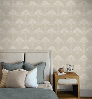 NW54007 deco floral peel and stick wallpaper bedroom from NextWall