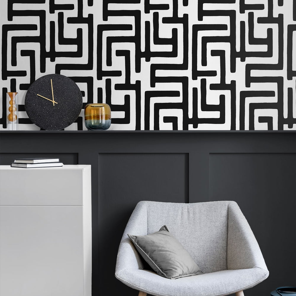 
                  
                    NW54100 geometric peel and stick wallpaper entryway from NextWall
                  
                