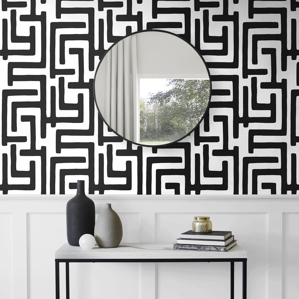 
                  
                    NW54100 geometric peel and stick wallpaper accent from NextWall
                  
                