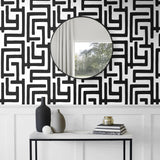 NW54100 geometric peel and stick wallpaper accent from NextWall