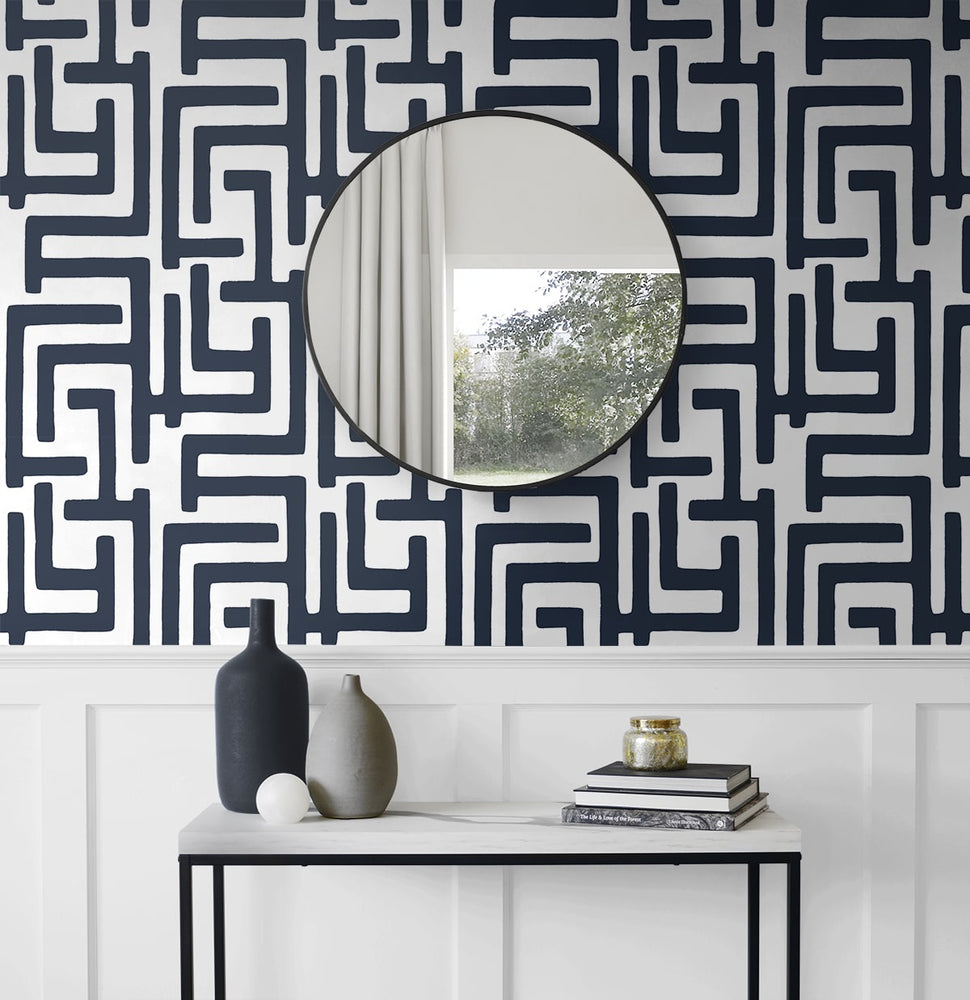 NW54102 geometric peel and stick wallpaper accent from NextWall