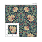 NW54202 floral Morris peel and stick wallpaper scale from NextWall