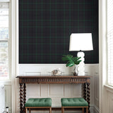 NW54302 plaid peel and stick wallpaper entryway from NextWall