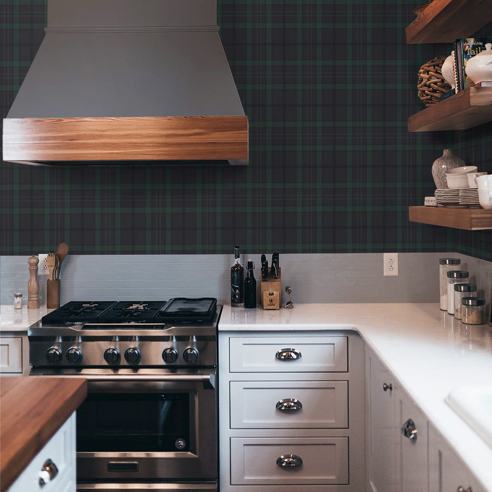 
                  
                    NW54302 plaid peel and stick wallpaper kitchen from NextWall
                  
                