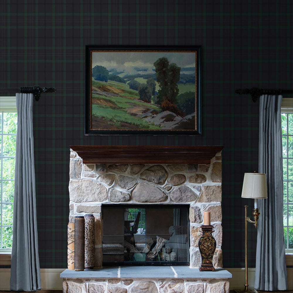 
                  
                    NW54302 plaid peel and stick wallpaper living room from NextWall
                  
                