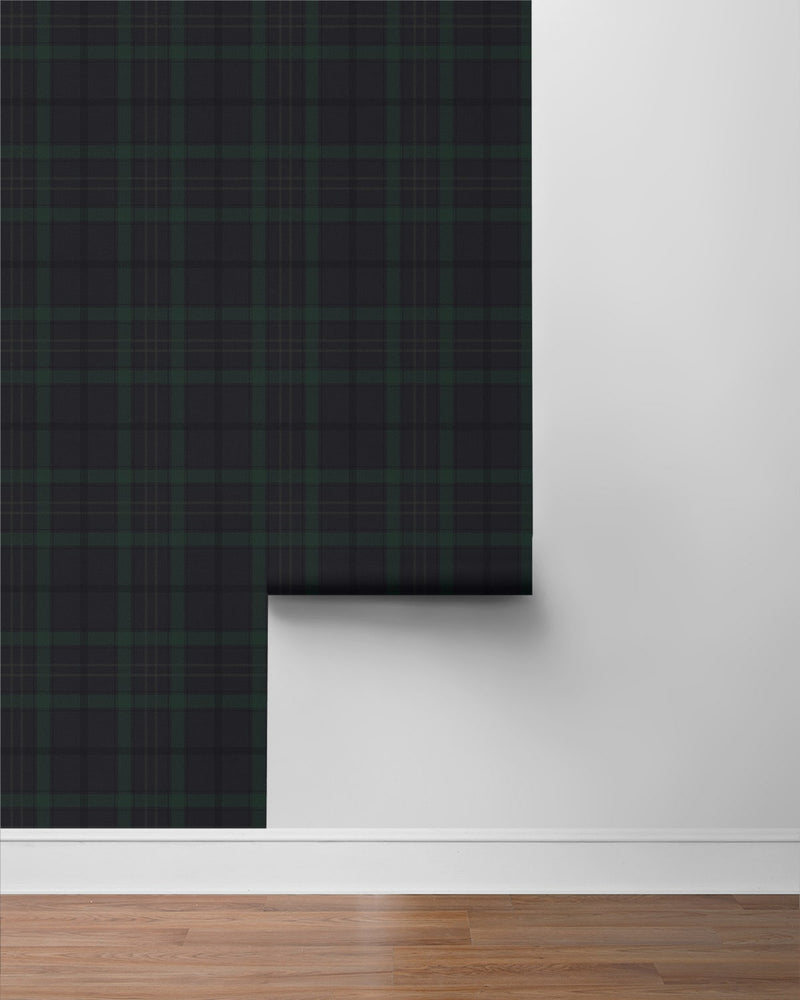 NW54302 plaid peel and stick wallpaper roll from NextWall