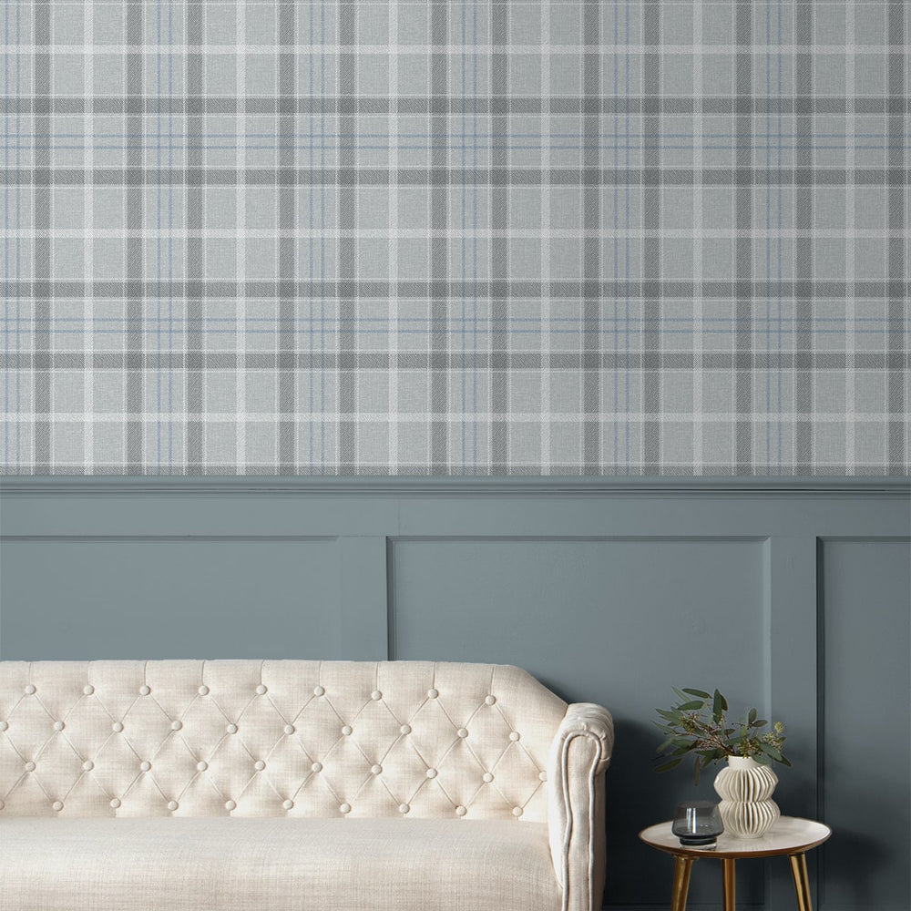 
                  
                    NW54303 tailor plaid peel and stick wallpaper living room from NextWall
                  
                
