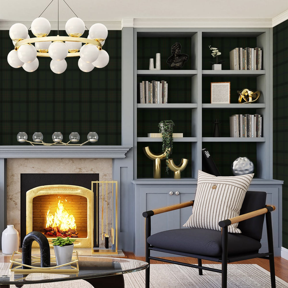 
                  
                    NW54304 plaid peel and stick wallpaper living room from NextWall
                  
                