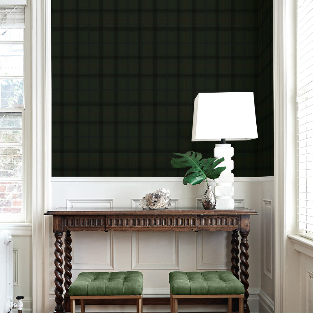 
                  
                    NW54304 plaid peel and stick wallpaper entryway from NextWall
                  
                