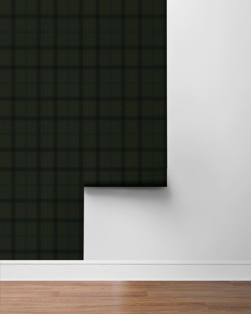 NW54304 plaid peel and stick wallpaper roll from NextWall