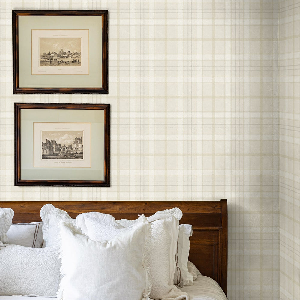 
                  
                    NW54307 plaid peel and stick wallpaper bedroom from NextWall
                  
                