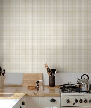 NW54307 plaid peel and stick wallpaper kitchen from NextWall