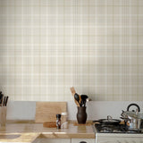 NW54307 plaid peel and stick wallpaper kitchen from NextWall