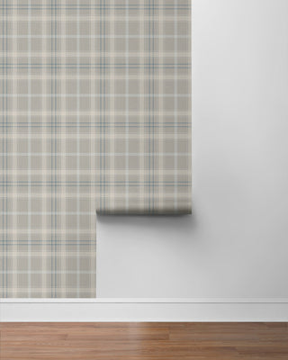 NW54308 plaid peel and stick wallpaper roll from NextWall