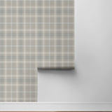 NW54308 plaid peel and stick wallpaper roll from NextWall