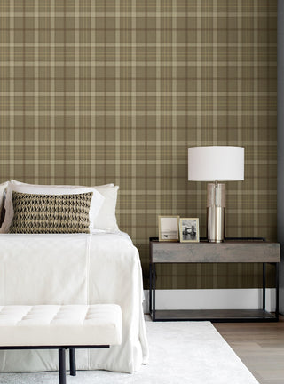 NW54316 plaid peel and stick wallpaper bedroom from NextWall