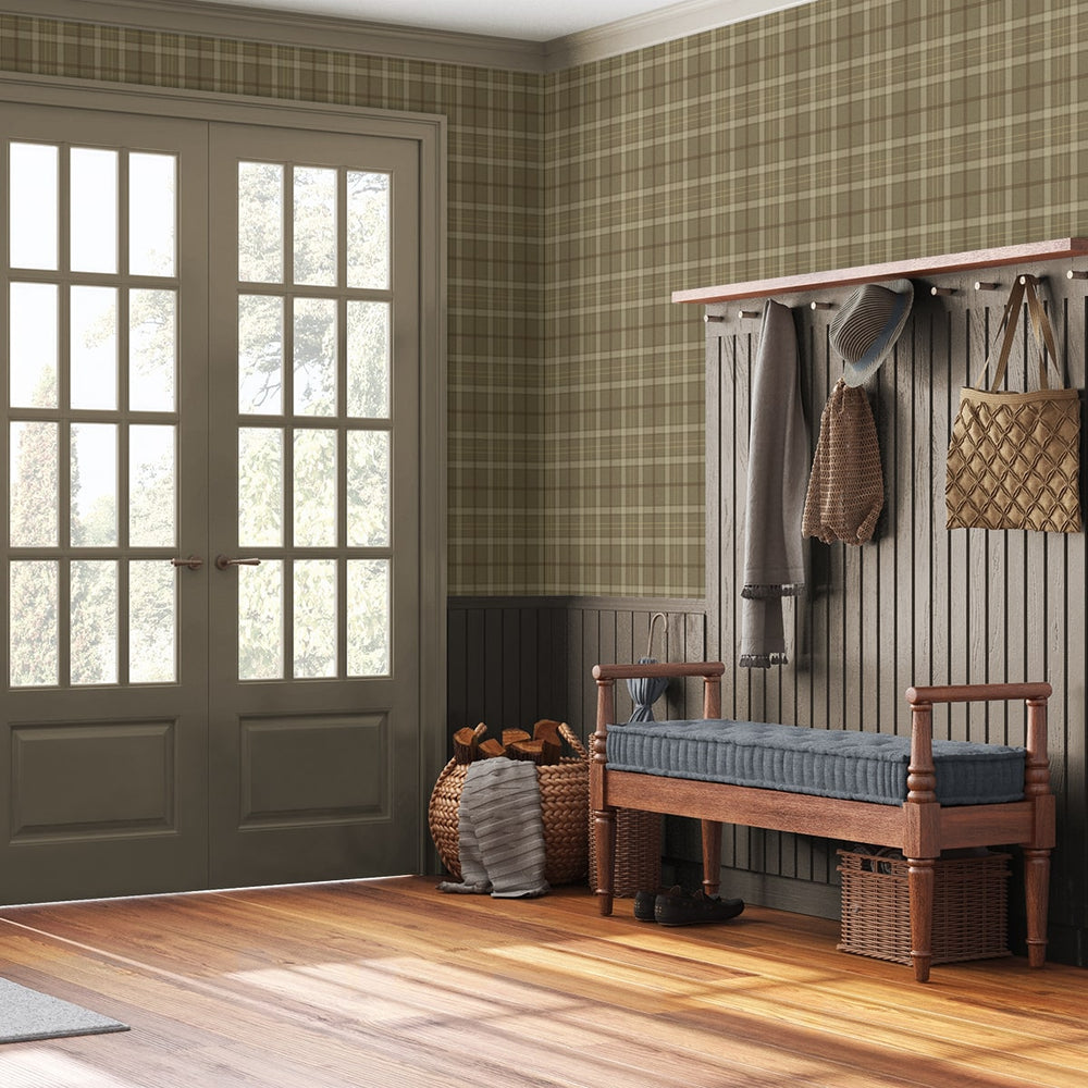 
                  
                    NW54316 plaid peel and stick wallpaper entryway from NextWall
                  
                