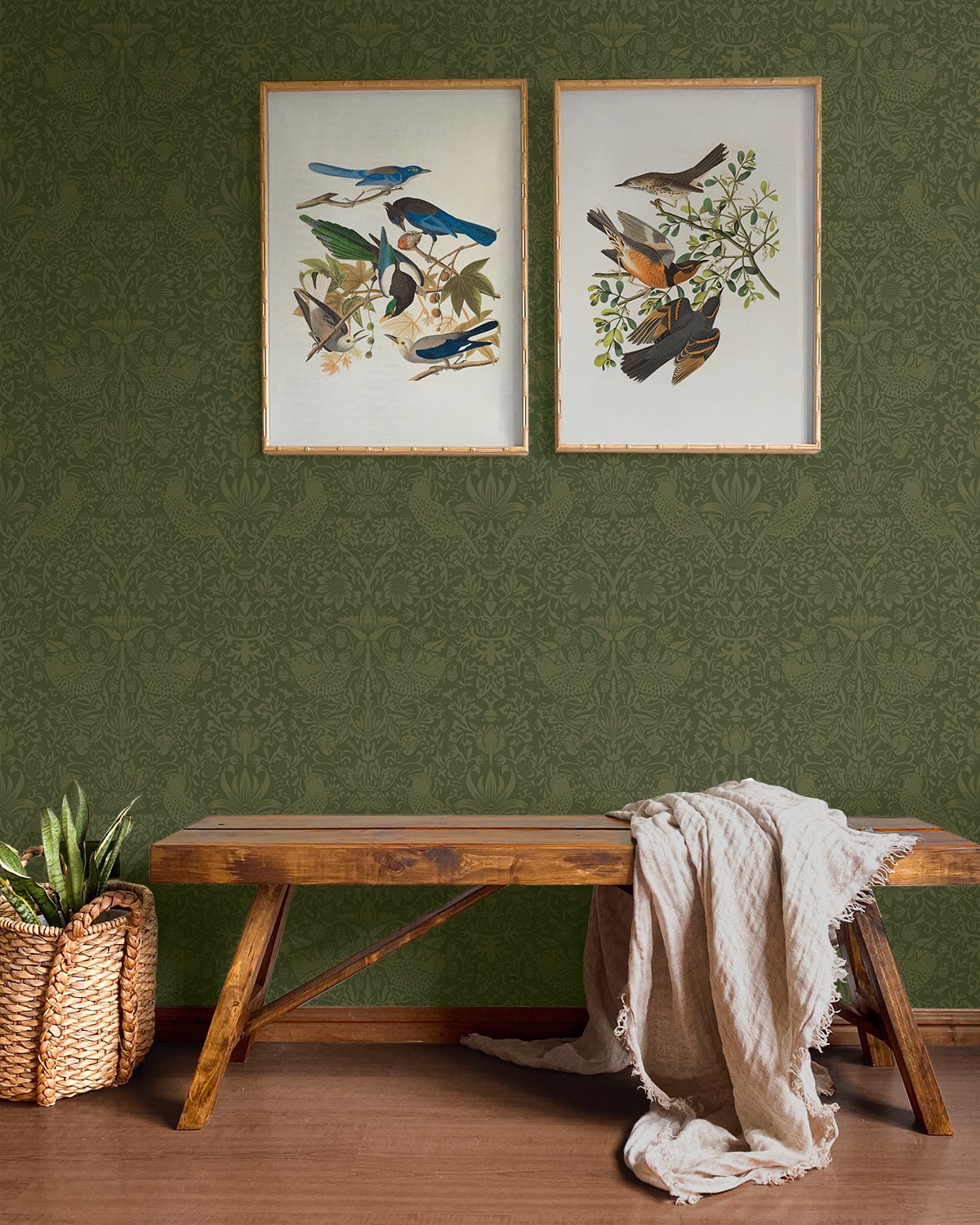 NW54404 vintage morris peel and stick wallpaper entryway from NextWall