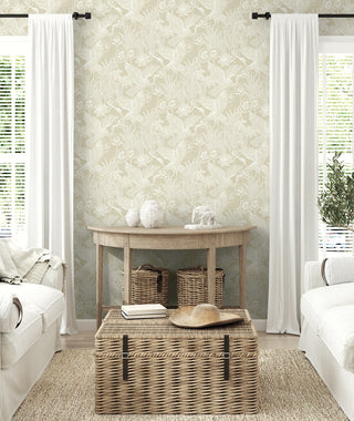 NW54505 heron peel and stick wallpaper living room from NextWall