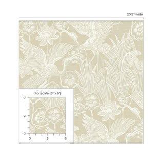 NW54505 heron peel and stick wallpaper scale from NextWall