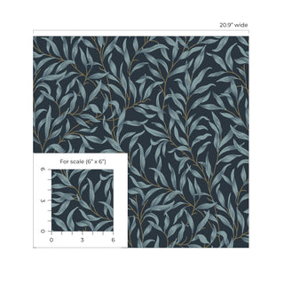 NW54702 leaf peel and stick wallpaper scale from NextWall