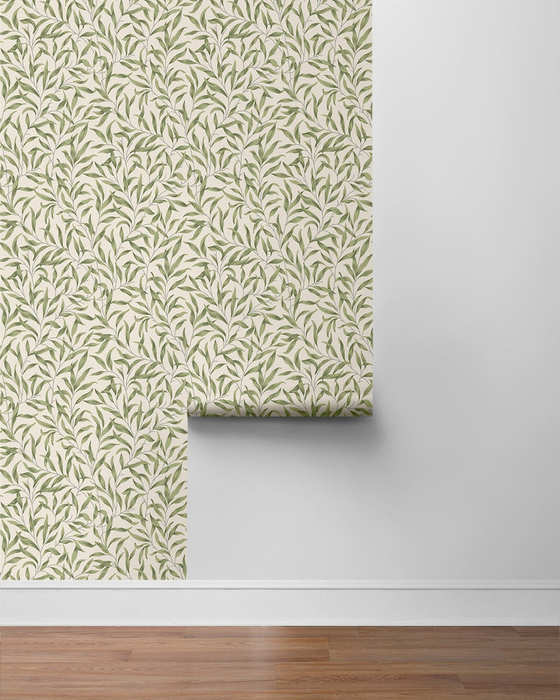 NW54704 leaf peel and stick wallpaper roll from NextWall