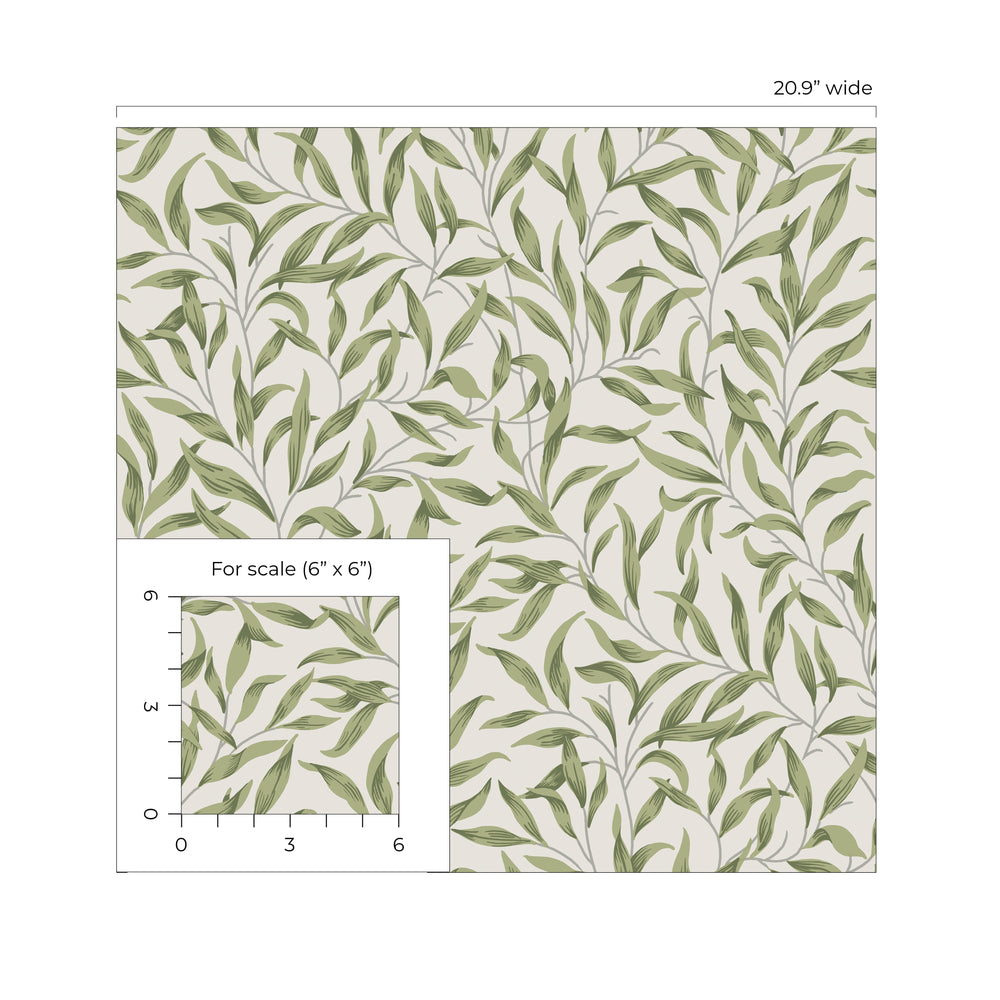 
                  
                    NW54704 leaf peel and stick wallpaper scale from NextWall
                  
                