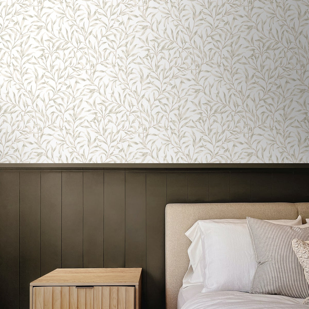
                  
                    NW54706 leaf peel and stick wallpaper bedroom from NextWall
                  
                