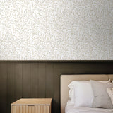 NW54706 leaf peel and stick wallpaper bedroom from NextWall