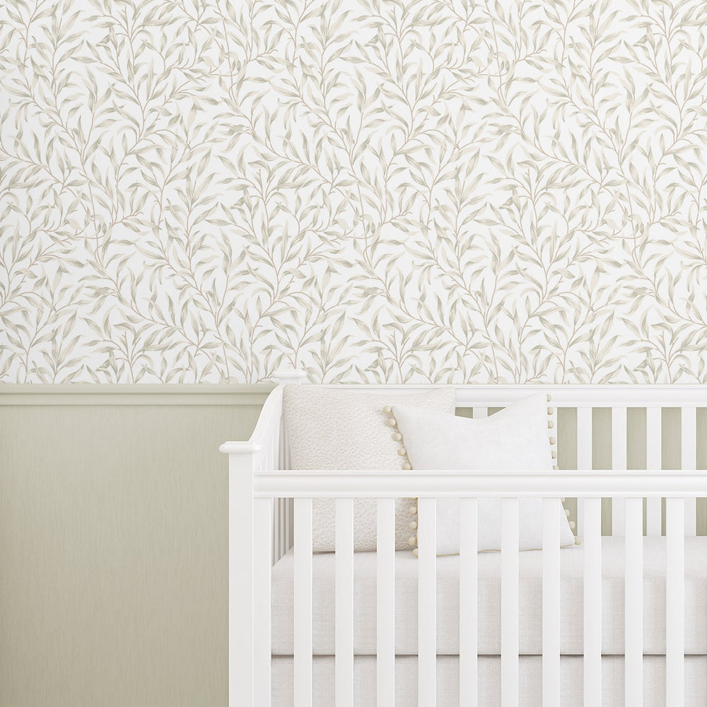 
                  
                    NW54706 leaf peel and stick wallpaper nursery from NextWall
                  
                