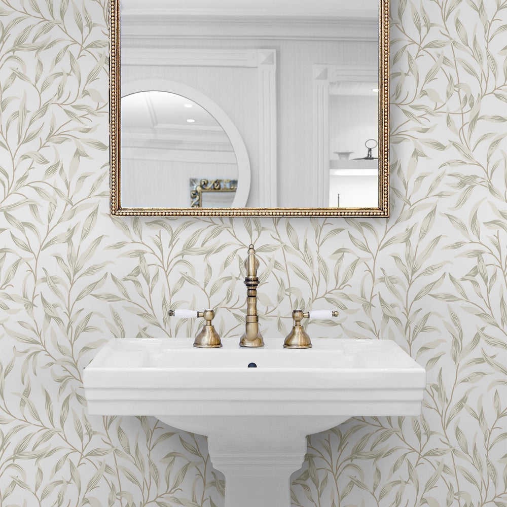 
                  
                    NW54706 leaf peel and stick wallpaper bathroom from NextWall
                  
                