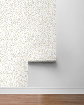 NW54706 leaf peel and stick wallpaper roll from NextWall