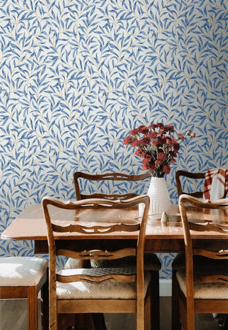 NW54712 leaf peel and stick wallpaper dining room from NextWall