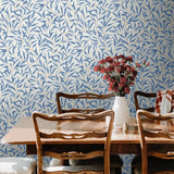 NW54712 leaf peel and stick wallpaper dining room from NextWall
