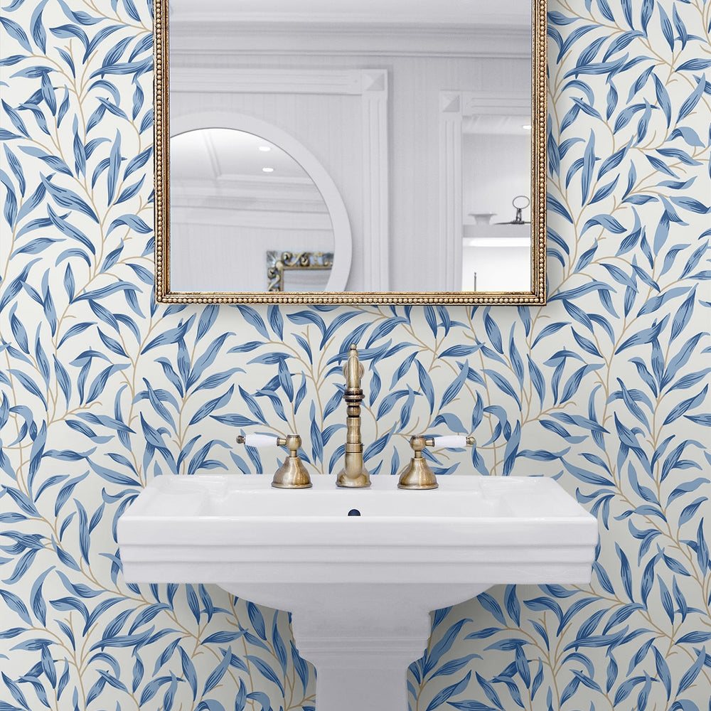 
                  
                    NW54712 leaf peel and stick wallpaper bathroom from NextWall
                  
                