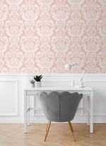 NW54801 damask peel and stick wallpaper office from NextWall