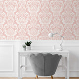 NW54801 damask peel and stick wallpaper office from NextWall
