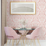 NW54801 damask peel and stick wallpaper dining room from NextWall