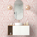 NW54801 damask peel and stick wallpaper bathroom from NextWall