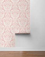 NW54801 damask peel and stick wallpaper roll from NextWall